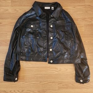 Universal Thread Cropped Black Leather Jacket